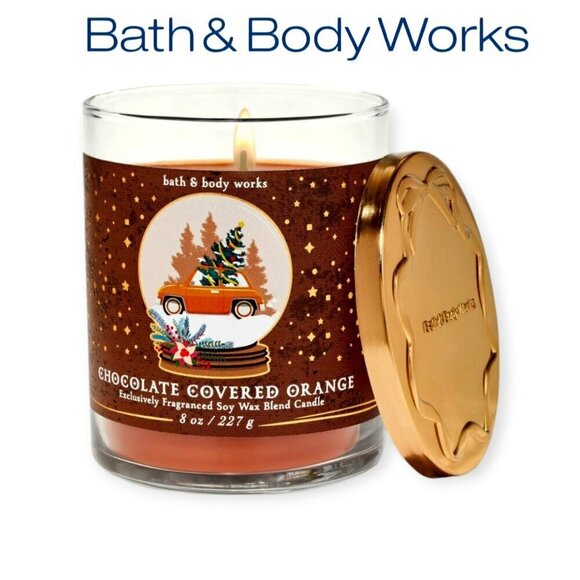Bath & Body Works Chocolate Orange Single Wick Candle 8oz - Picture 1 of 6